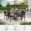 Ensemble de salle à manger d'extérieur en rotin 7 pièces avec chaises empilables et table de 62 po Martha Stewart Bedford-109713910