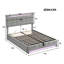 4Ft6 Double Bed Velvet Upholstered Bed With 7 Colors LED-Light Strips-1736536313