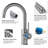 CALBASE Single Handle Single Hole Stainless Steel Kitchen Sink Faucet Brushed Nickel Hot and Cold Water valve 360° degree rotation with Aerator, Bar Sink Faucet-119342489