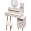 Meuble-lavabo élégant avec miroir et tabouret à DEL