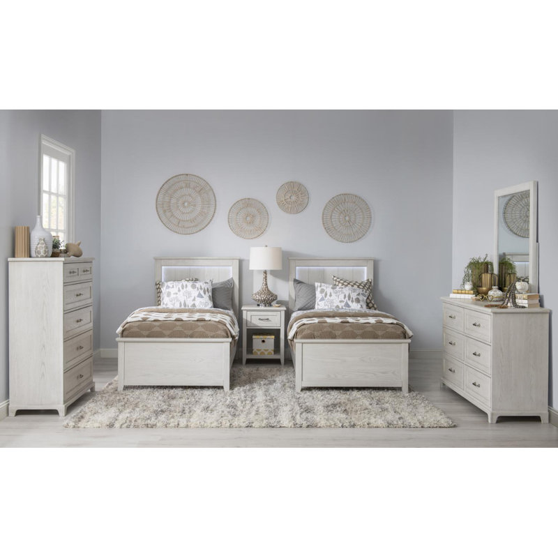 August Complete Panel Bed with LED Light, Full