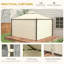 Pavillon de jardin d'extérieur en acier 10 pi x 12 pi avec rideaux d'intimité en polyester, toit à deux niveaux pour l'air, grande conception-12368809