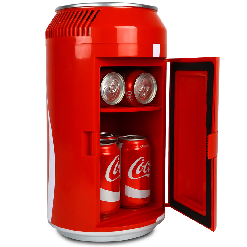Mini réfrigérateur portatif 8 canettes Coca-Cola 12V DC 110V AC 5,4L, rouge
