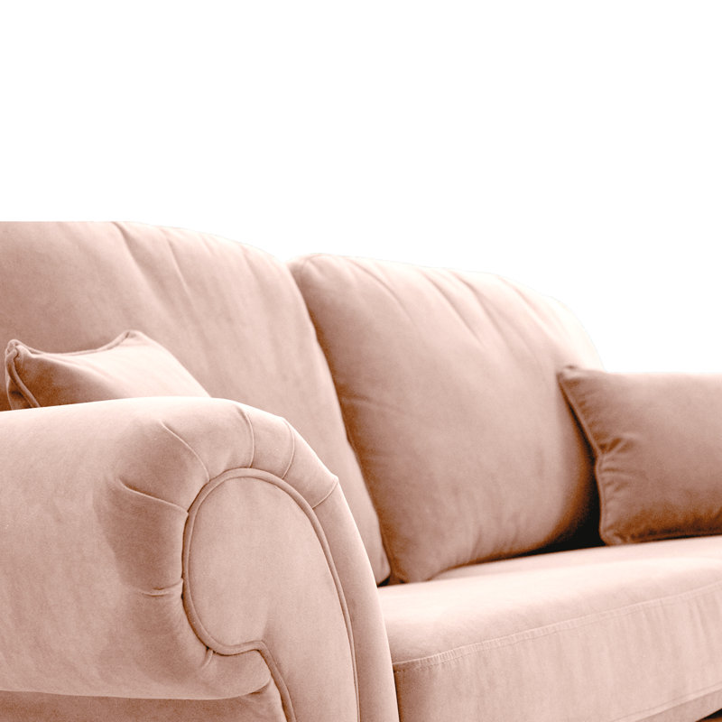 Foreston 4 Seater Velvet Sofa, Blush