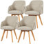 Swivel Linen Modern Upholstered Back Dining & Side Chair-318539173