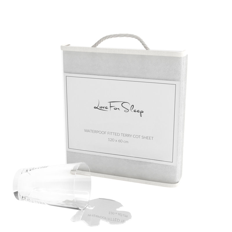 Natural White Cotton In A Soft Terry Towelling - Piece Standard Cot Fitted Sheet, W60 x L120cm
