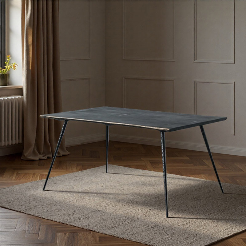 Bureau noir de style industriel simple, H 29,52 po x l 70,86 po x P 31,49 po