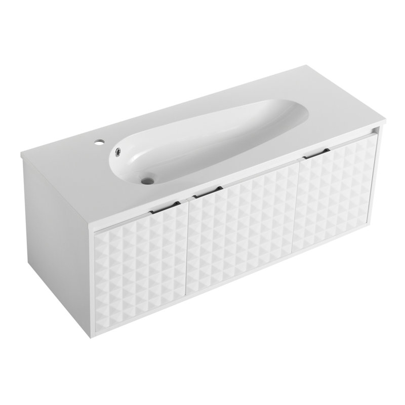 47.6'' Wall Mounted Single Bathroom Vanity Base Only