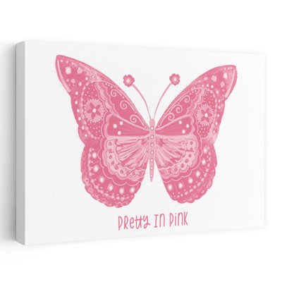 Joli papillon rose fantaisiste, art contemporain