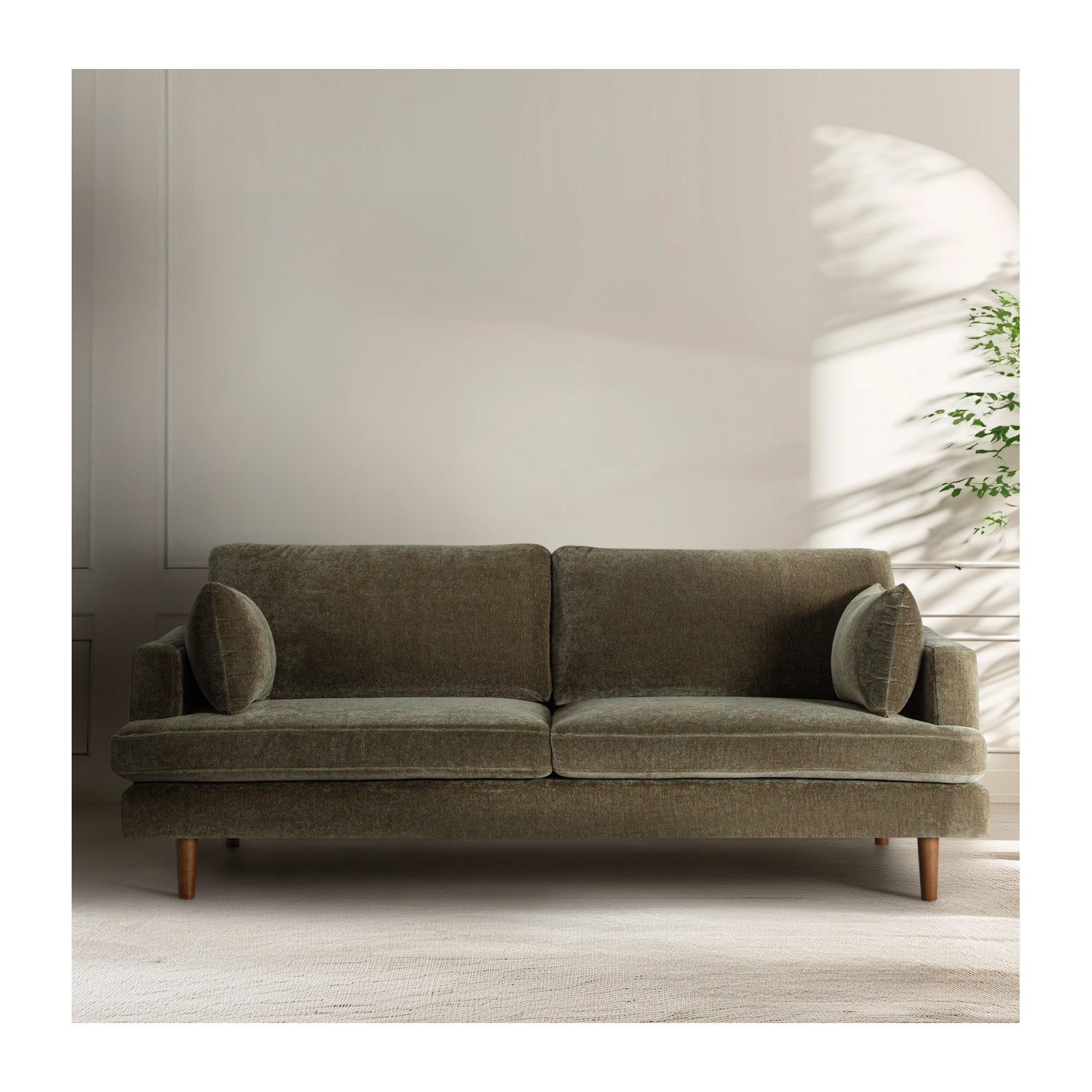 Laguna 83'' Upholstered Sofa, Olive Green Performance Chenille