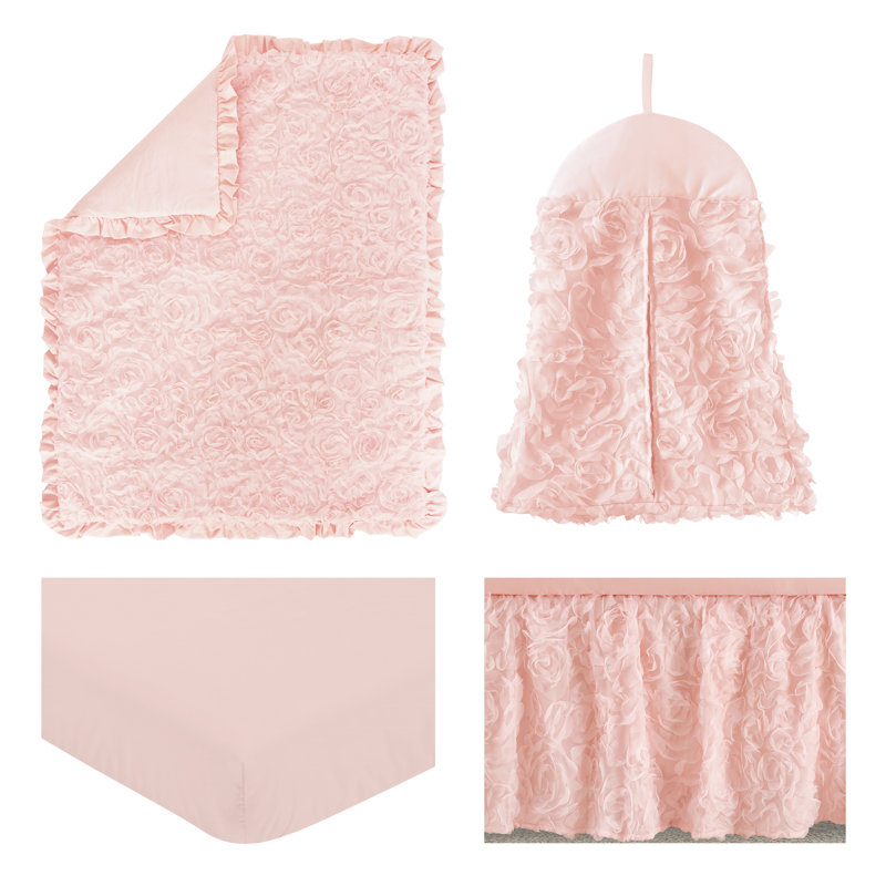 Ensemble de literie pour lit de bébé 4 pièces Rose, Rosé