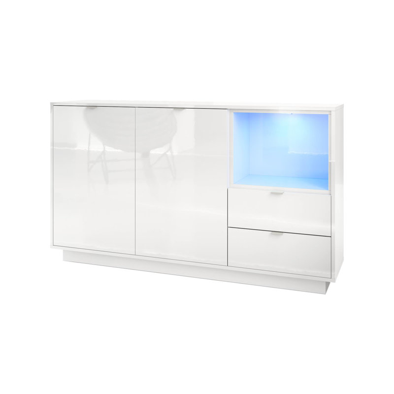 Mcclung 153cm Sideboard, Yes, White (glossy)/Burgundy (glossy)