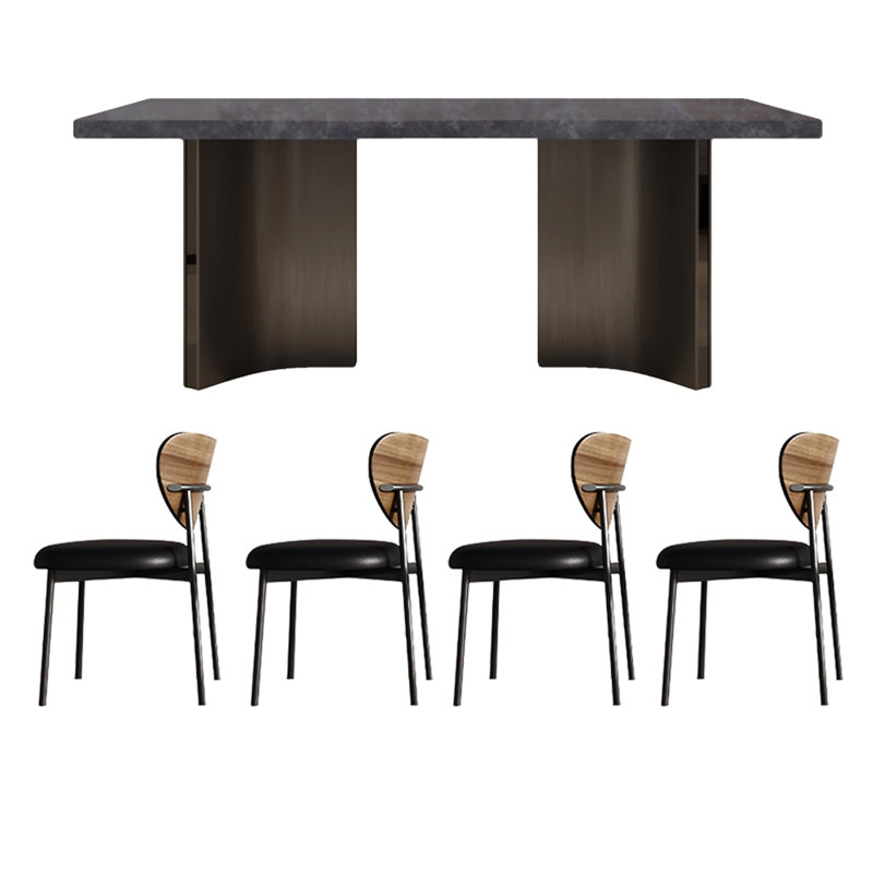Ensemble de salle à manger Rock Plate, H 29,5 po x L 78,7 po x l 31,4 po