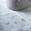 Tapis bleu clair / blanc à motif de treillis et de diamants Bertrice-1467993043