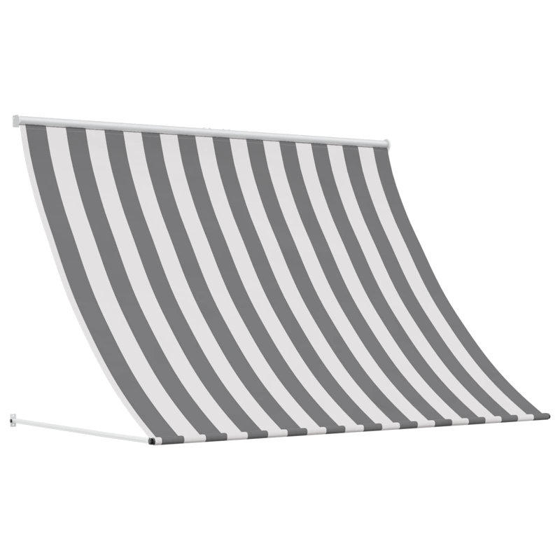 VidaXL Retractable, White/Anthracite Striped, 400cm W x 150cm D