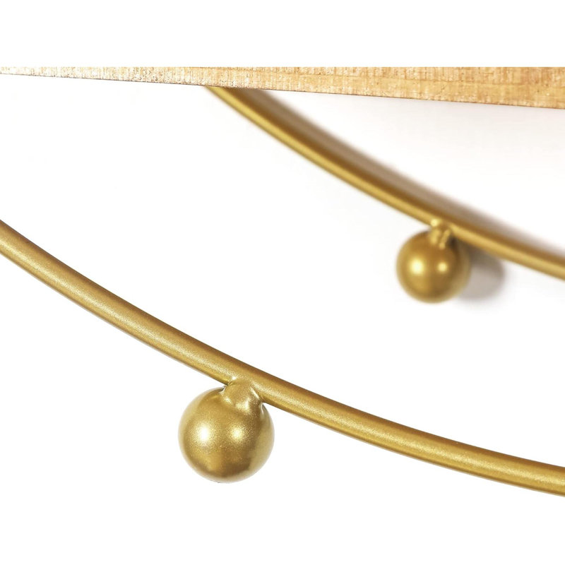 Alaina 3 Piece Circle Floating Shelf, Gold