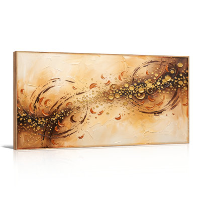 Ensemble de 1 tableau sur toile à motif tourbillon doré