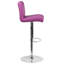 Contemporary Vinyl Adjustable Height Barstool with Rolled Seat and Chrome Base-954924370