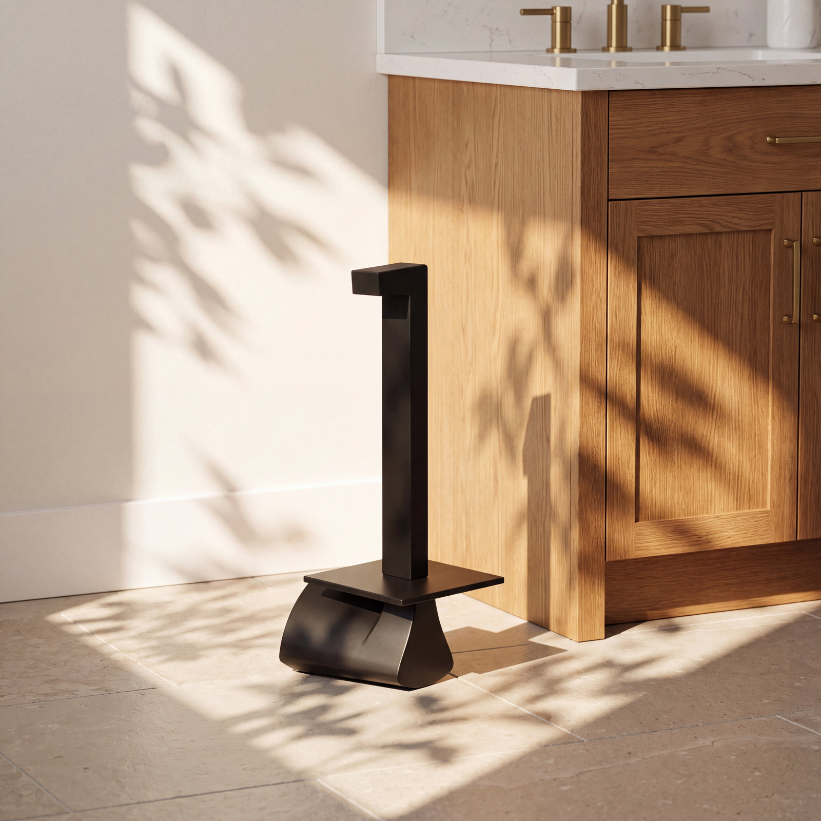 Zura Vertical Toilet Paper Holder, Matte Black