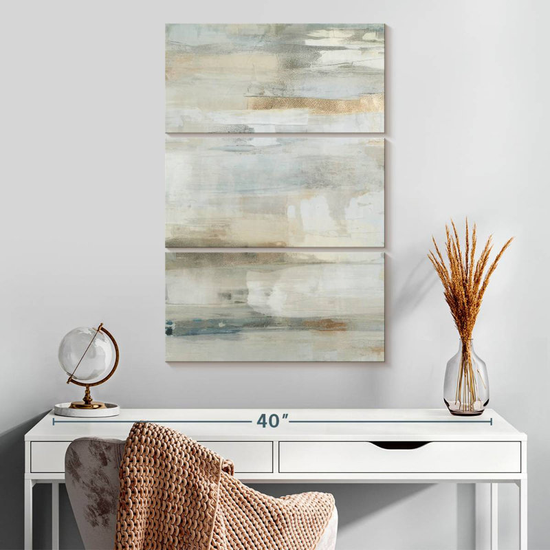 Avery neutre horizontal abstrait I, H 32 po x l 20 po