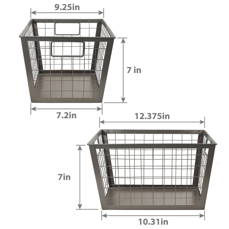 Gracie Oaks Decorative Basket, Gray