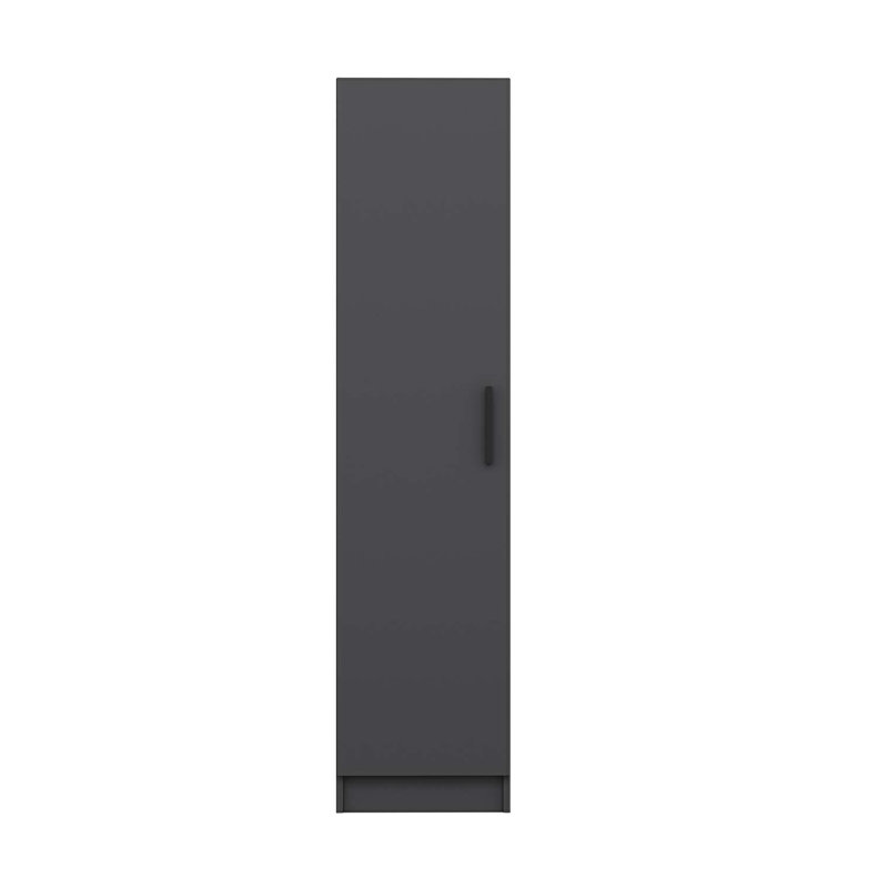 Elina Manufactured Wood Wardrobe, 190cm H x 45cm W x 52cm D, Black