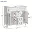 Meuble-lavabo simple 35,9 po avec plateau en bois massif Rahees-552810459