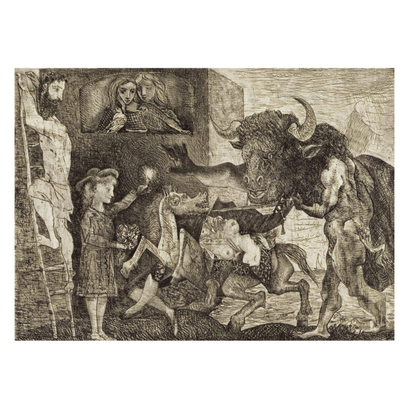 Minotauresthy par Pablo Picasso - Estampe numérique, H 22 po x l 28 po