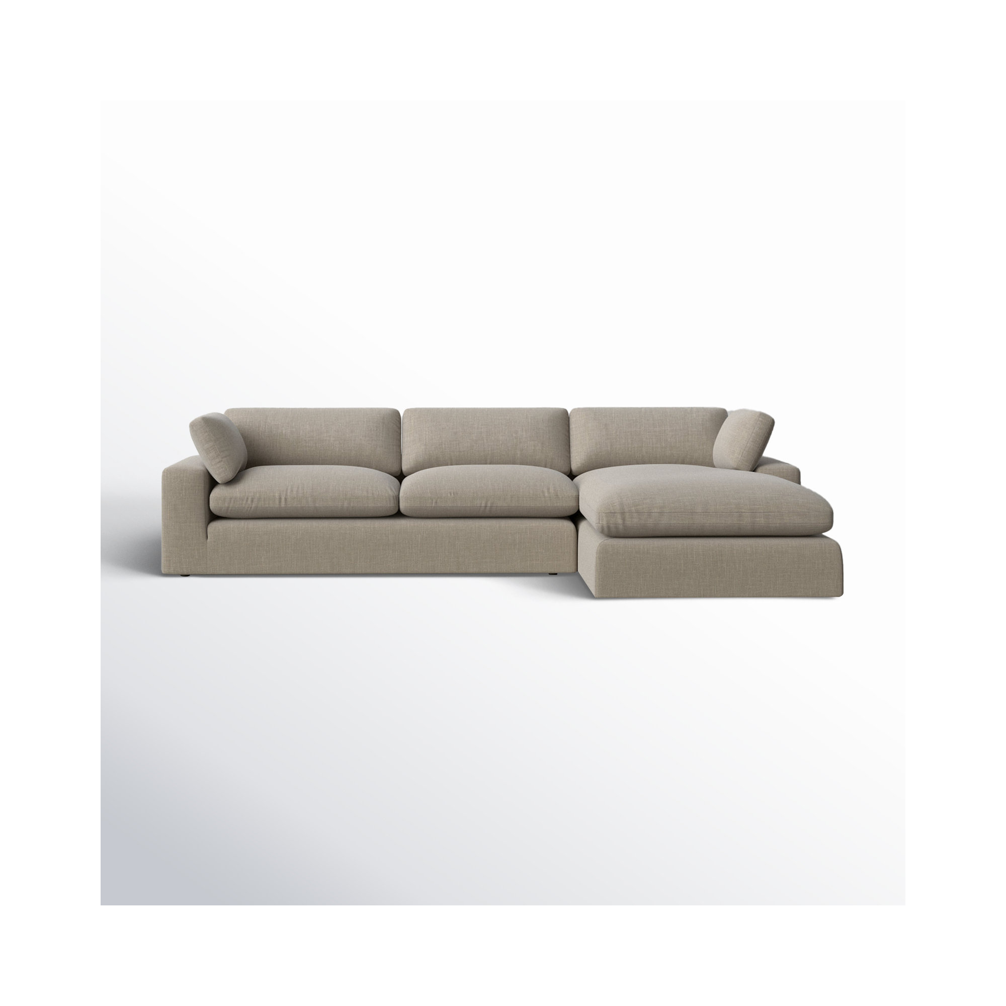 Asher 2 - Piece Upholstered Chaise Sectional, Right Hand Facing, Effie Flax Performance Linen