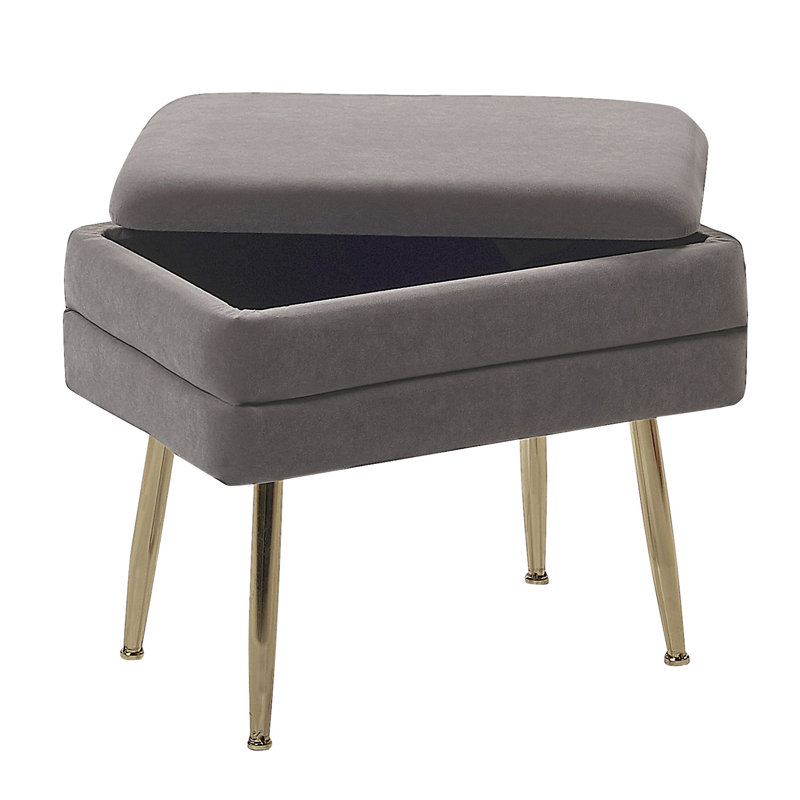 Gafford Upholstered Storage Bench, Pink, H43 x W49 x D34 cm