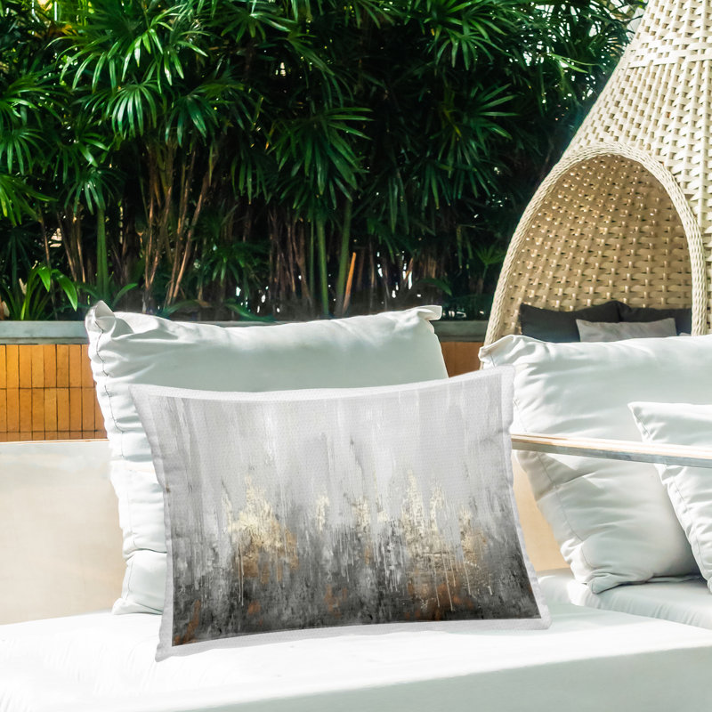 Coussin d'extérieur imprimé gris Stupell Industries par LSR Design Studio