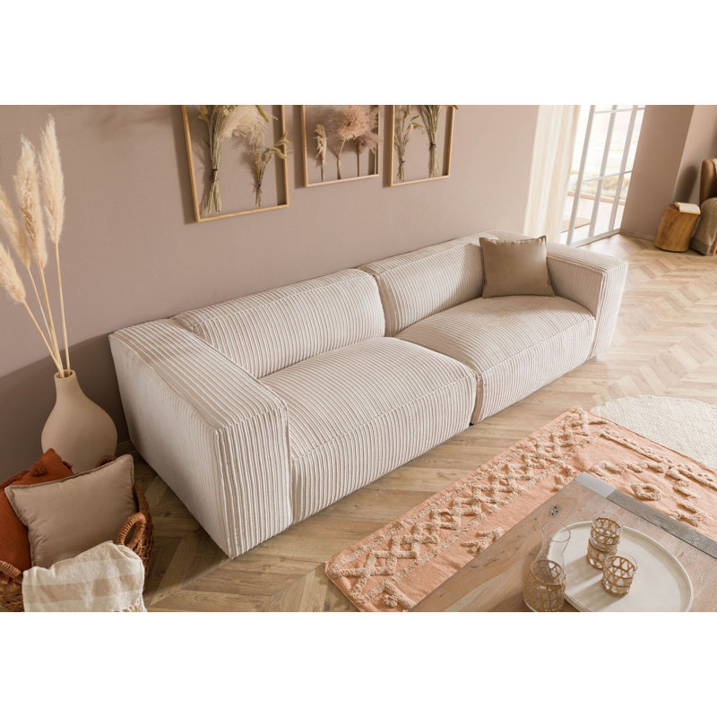 VALENCIA 3 Seater Bean Bag Sofa, Ivory coloured