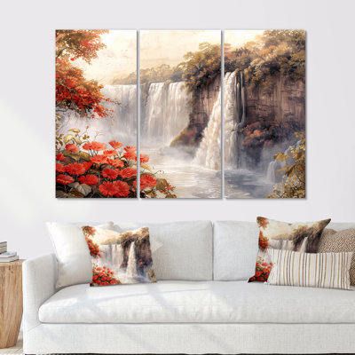 Chutes d'Iguazu dans la jungle de l'Argentine II - ensemble d'impression d'art mural jungle