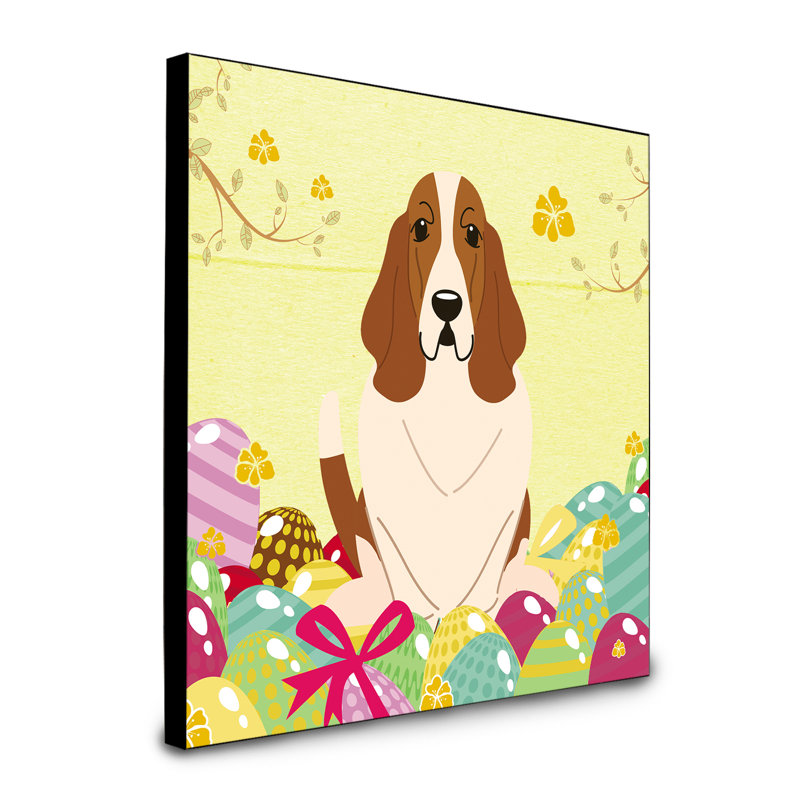 Panneau mural d’art œufs Sentire, Basset hound