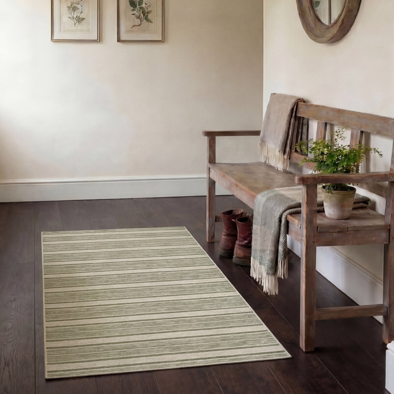 Laura Ashley Doreen Indoor Outdoor Area Rug, 3' x 5', Sage Green