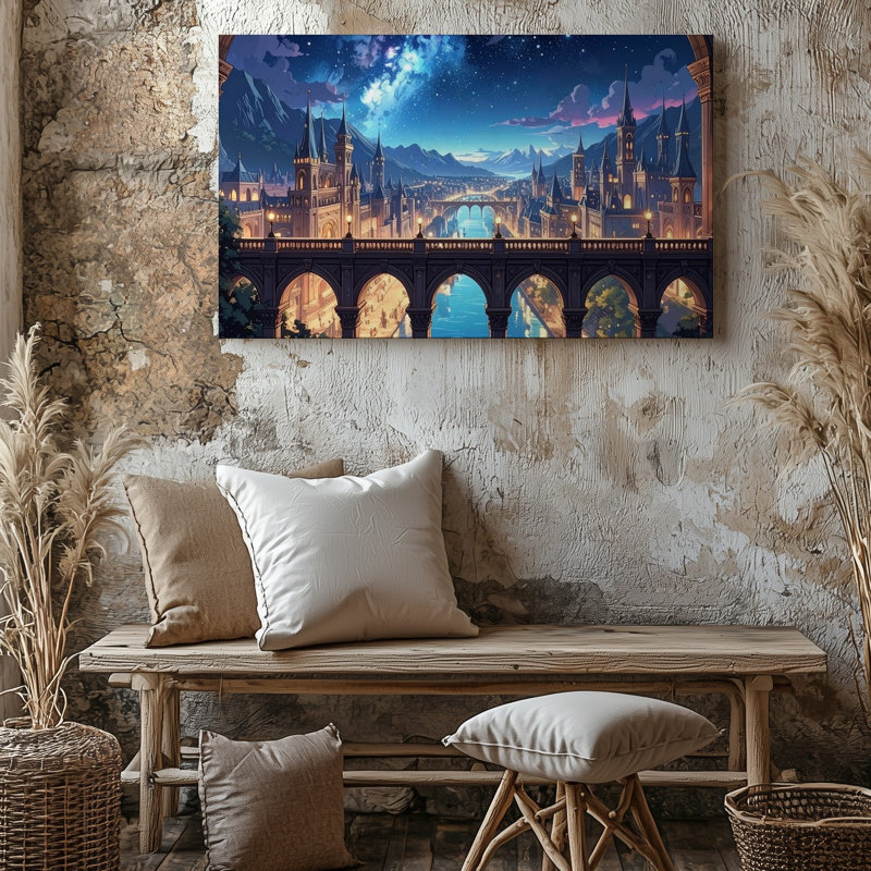 Art mural sur toile Twilight Fantasy City, H 30 po x l 30 po