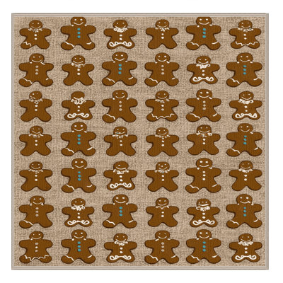  Washable Gingerbread cookies Desserts Area Rug