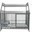 Cage pour animaux avec structure en fer, matériau de rangement double couche, 24,24 po Large, 47,86 de haut, panneaux noirs robustes et, largeur, hauteur, gris fumée-192914278-192914299