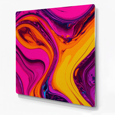 Art abstrait abstrait en métal rose 27