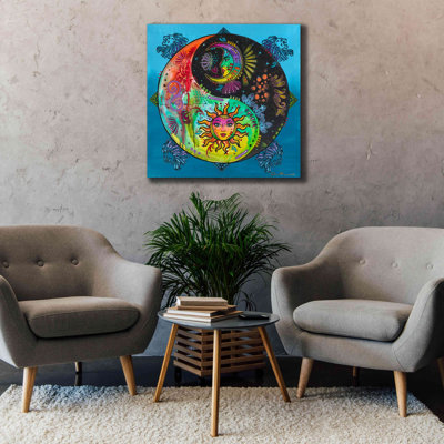 «Yin Yang Sun and Moon» par Dean Russo - peinture sur toile tendue
