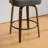 360° Swivel Mid-Century-Modern Walnut Bar Stool With Curved Upholstered Back-324509859