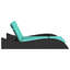  Chaise longue en polyester avec coussins 44,9 "x 80,7" x 28,7 "noir