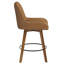 Tabouret de bar pivotant extra large à 360 ° avec siège à ressorts ensachés et base en bois massif-725133552