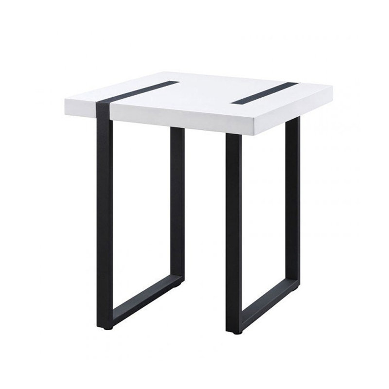 Table basse Ryliee en blanc / finition noire