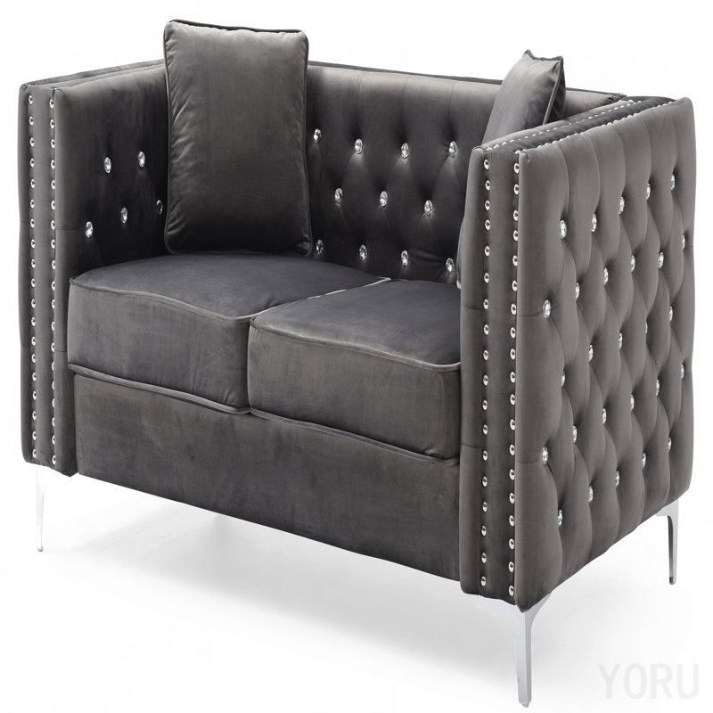Gray Contemporary Loveseat