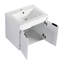 Meuble-lavabo moderne blanc brillant 48 po avec lavabo en résine, portes à fermeture en douceur, 1 armoire murale et armoire latérale, quincaillerie de porte de fermeture à option de rangement, conception à fixation flottante, contreplaqué