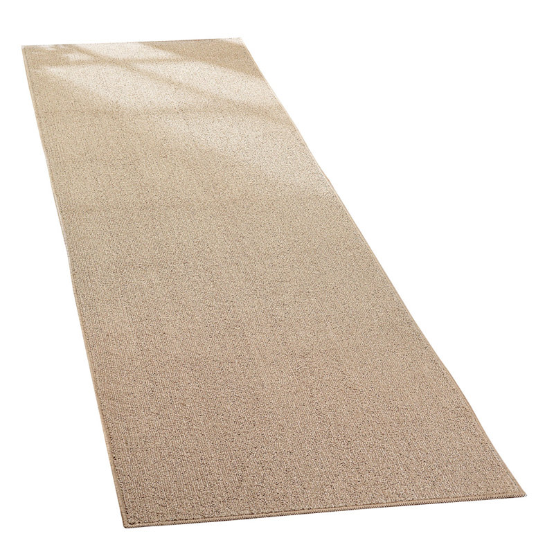 Solid Color Non-Skid Kitchen Mat, Sand, Runner 2'4" x 7'6"