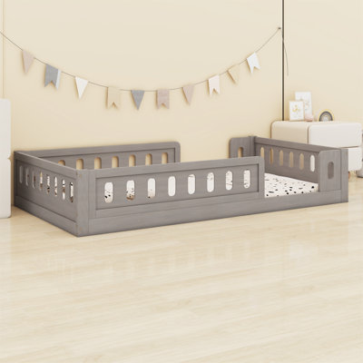 Wood Platform Bed With Guardrail