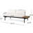 2 Seater Right Side, Wood Texture, Iron Frame, Cream Water- Square Pillow Side With Matte Black Frame