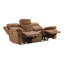 Canapé inclinable électrique en cuir véritable brun clair de 88,2 po Kenol avec appui-tête réglable Kenol-114572863